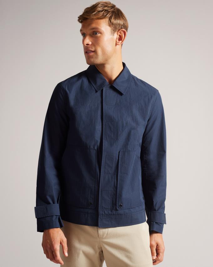 Veste Ted Baker Short Velcro Packaway Bleu Marine Homme | PAU-08714947